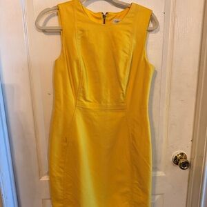 Calvin Klein Vibrant Yellow Midi Dress